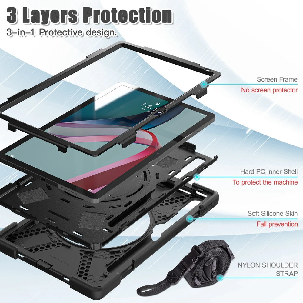 Imagem -05 - Seguro Pull Anel Case Shockproof Kids Shockproof Shoulder Strap Cover para Lenovo Tab P11 Pro 2nd Gen Tb132fu Tb-138fc 2nd Gen 2023