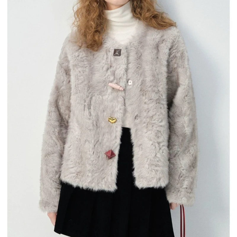 

Меховая куртка женская, осень-зима 2022, новая популярная модная теплая экологически чистая меховая куртка