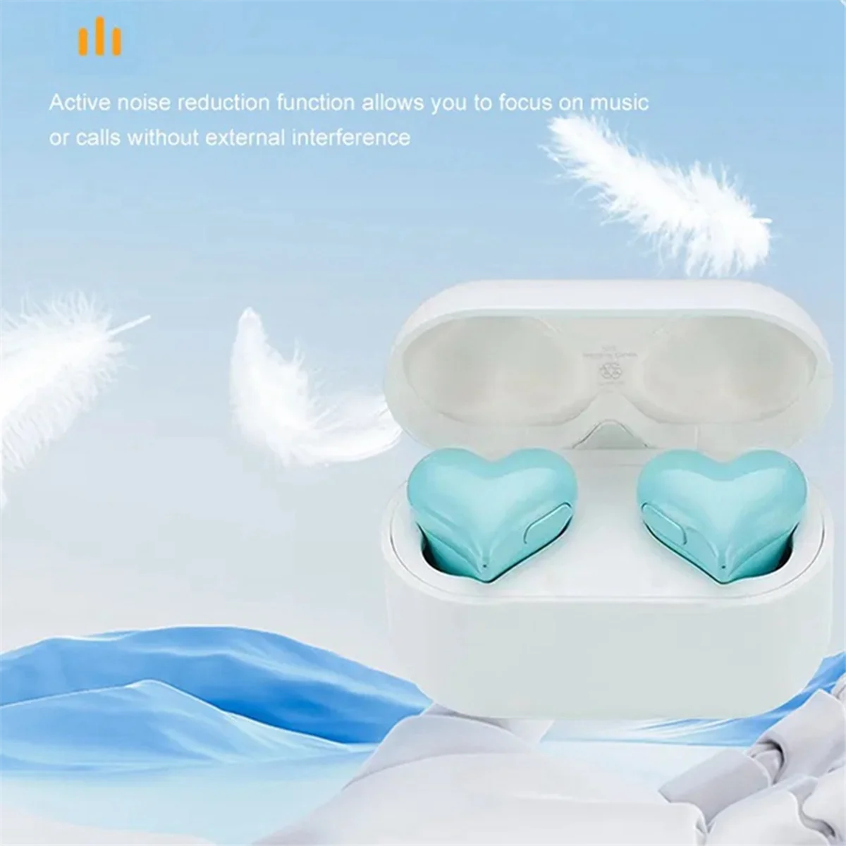 

Популярная Bluetooth-гарнитура Love, водонепроницаемая, легкое сопряжение, непрерывная портативная гарнитура-вкладыш с шумоподавлением и сердечком, синяя