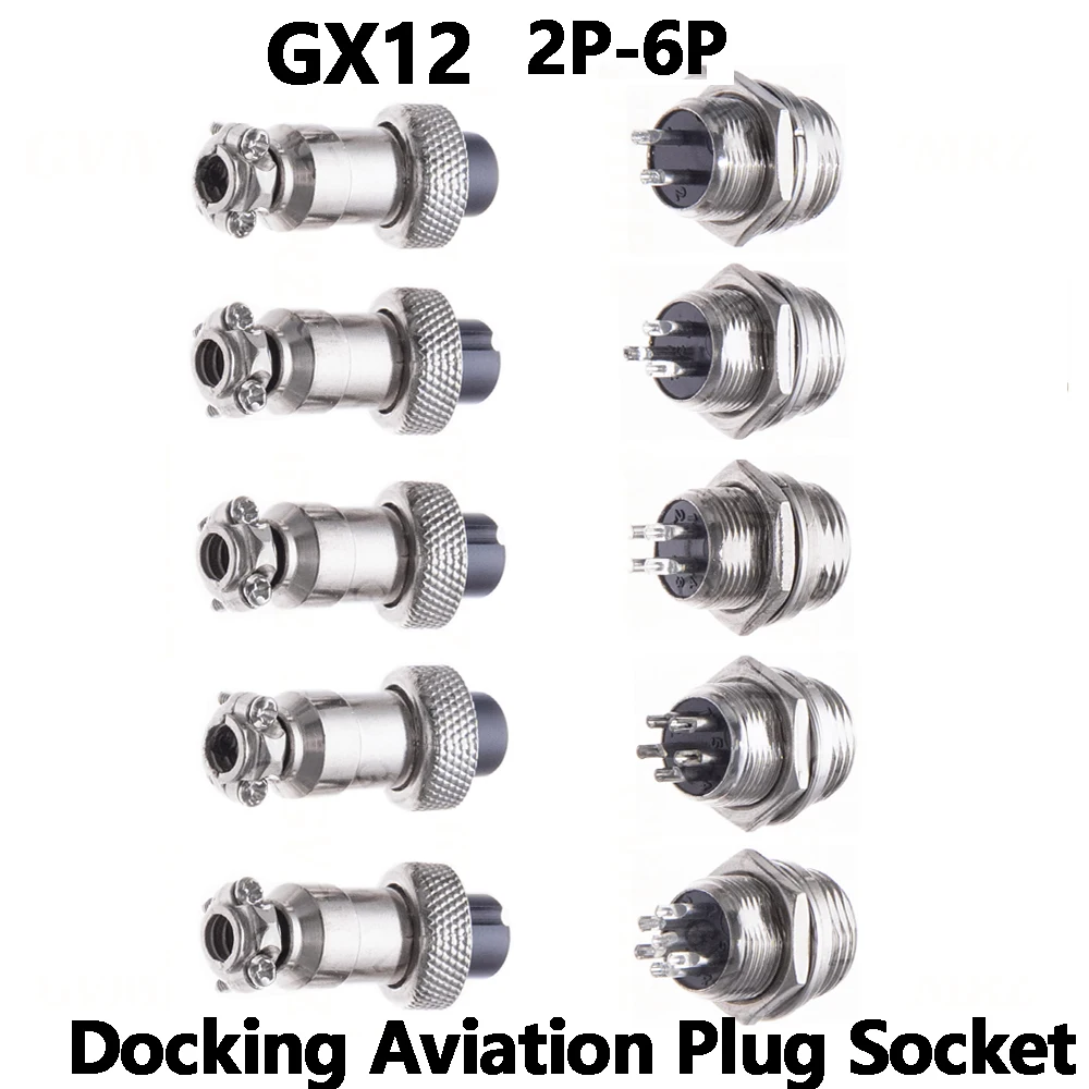 GX12 2 3 4 5 6 Pin Docking Aviation Plug Socket Waterproof Circular Connector 2P-6P HJXRHGAL