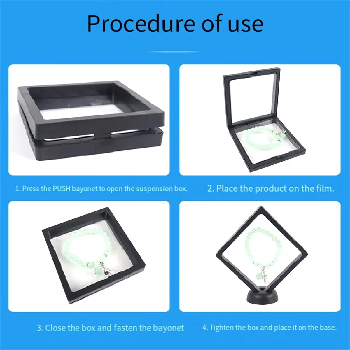 A75K 30 Pcs 3D Floating Coin Display Frame Stand Storage Boxes for Jewelry Ring Earrings Coin Medals Challenge Medal Holder A