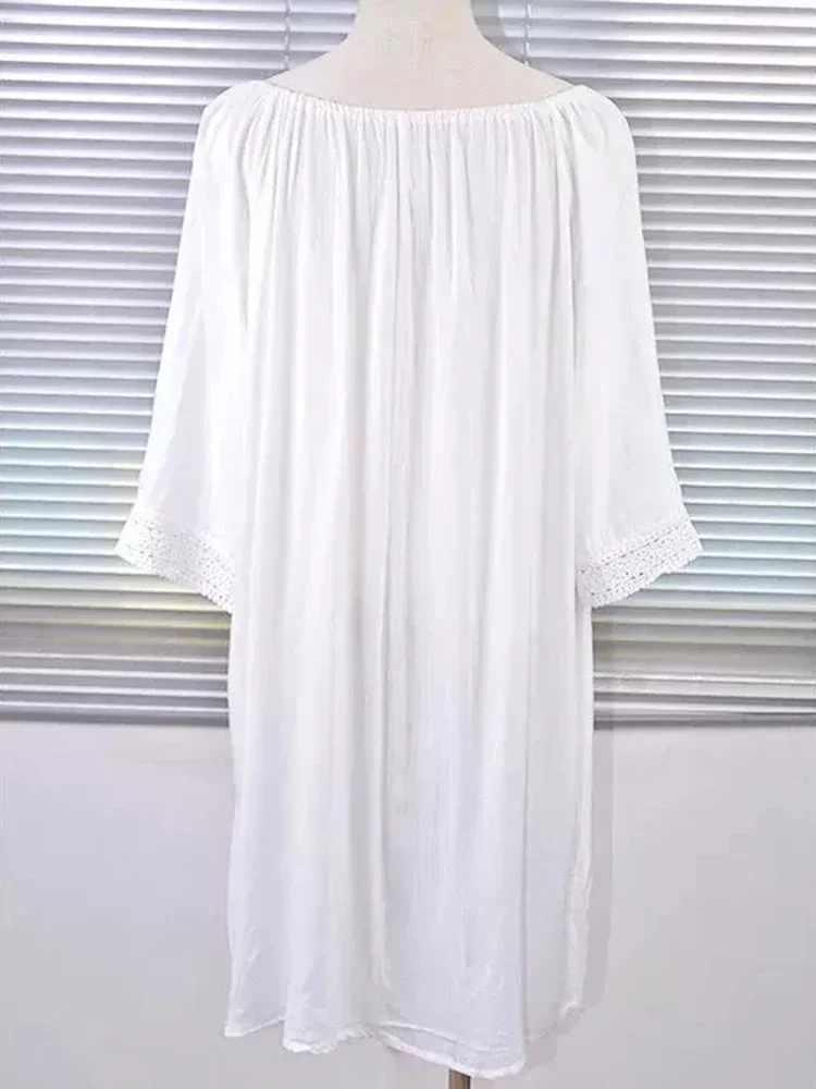 2025 Copricostume bikini in pizzo impiombato Copricostume da spiaggia da donna con lacci Nappa Moda estiva Abito da vacanza classico femminile Beachwear