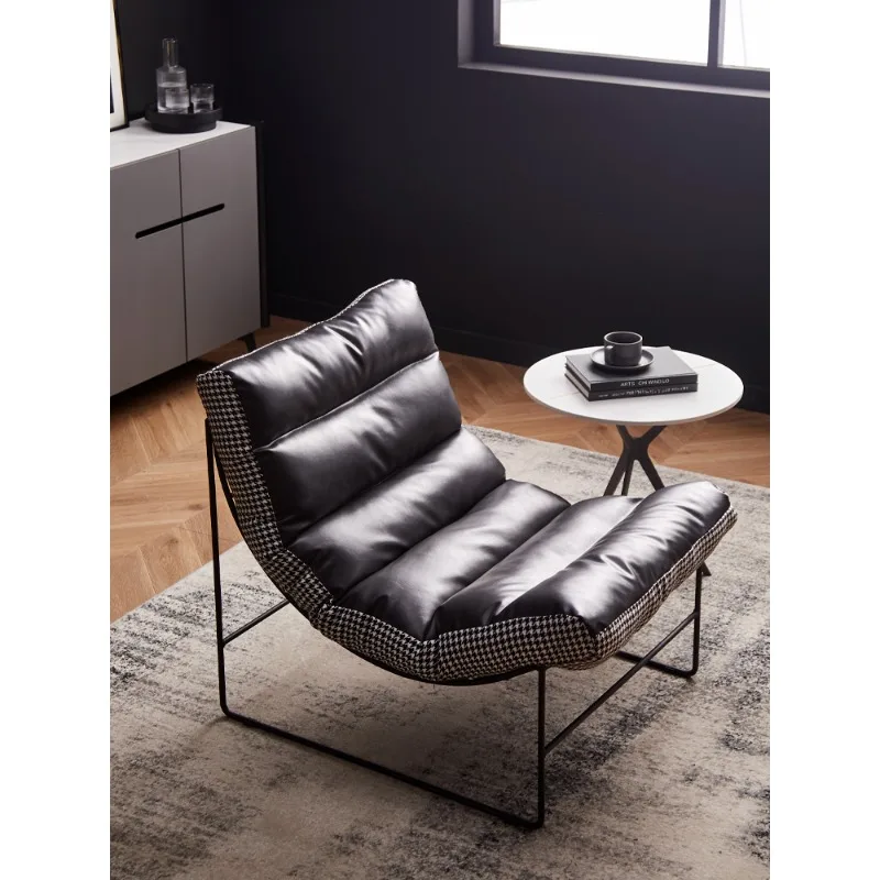 Single sofa light luxury modern simple thousand bird grid living room leisure caterpillar small sofa chair