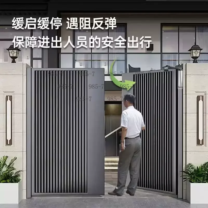 Remote Control Side-Mounted Door Opener, 90° Curved Arm Electric Door Closer Waterproof Motor for Iron Security Fire Doors