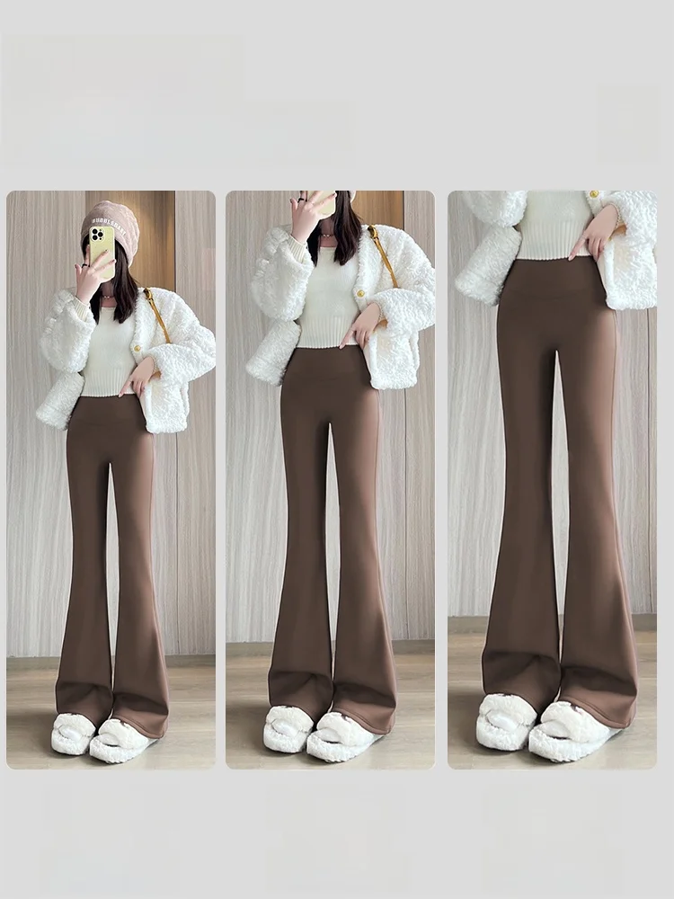 กางเกงโยคะเอวสูงบุซับใน ไซส์เล็ก รุ่นใหม่สำหรับฤดูใบไม้ร่วงและฤดูหนาว กางเกงออกกำลังกายทรงสลิมสำหรับผู้หญิง