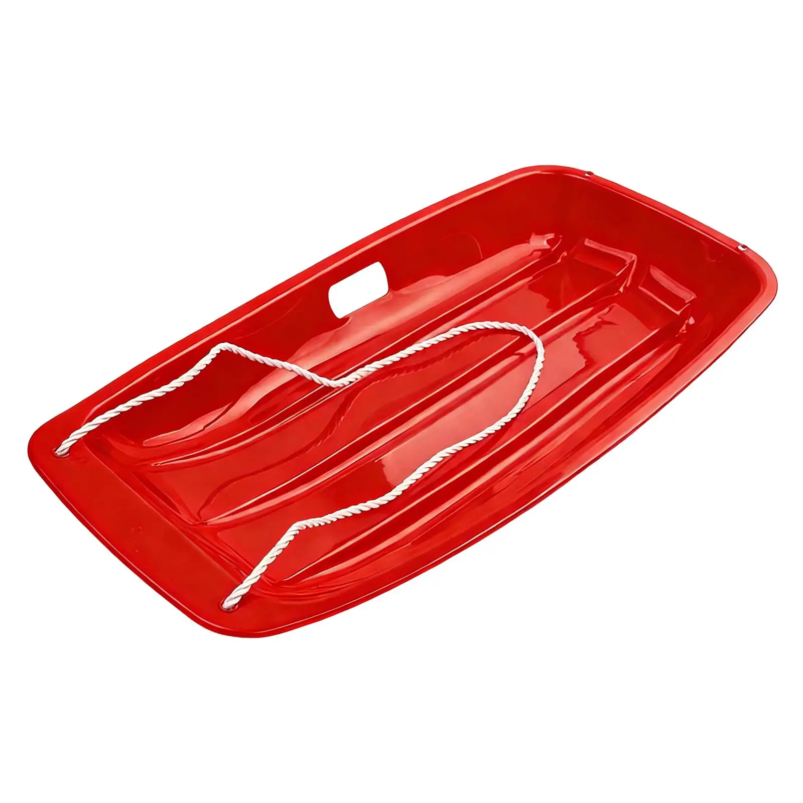Downhill Sprinter Snow Sled Lightweight HDPE Sledding Board with Safety Traction Rope for Outdoor Winter Activities