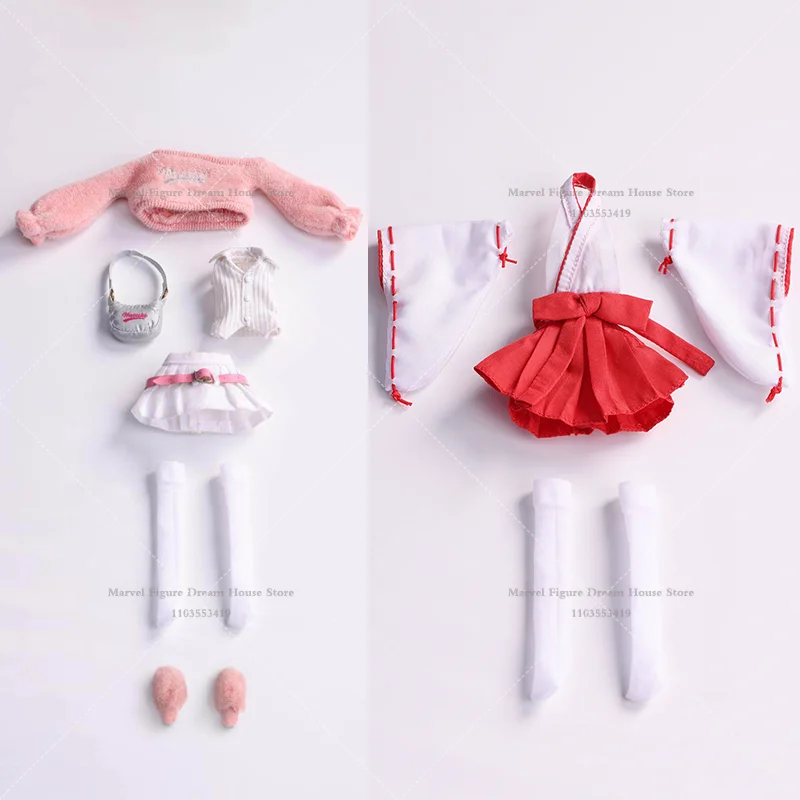 

1/12 Scale Pink Hot Girl Outfit Shinto Priestess Robe Sets Female Clothes For HASUKI CS019 CS020 6-inch Action Figure Soldier