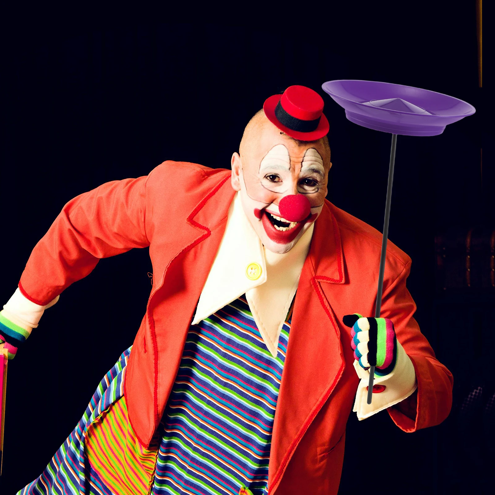 

2Sets Circus Juggling Plates Spinning Enhanced Balance Rotating Plastic Discs Stage Performance Props Magician Trick