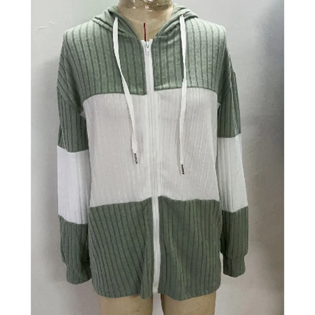 

Warm Spring Outerwear Hooded Casual Coat Casual Events Black Zipper Front Hoodie For Women Casual Style Garment