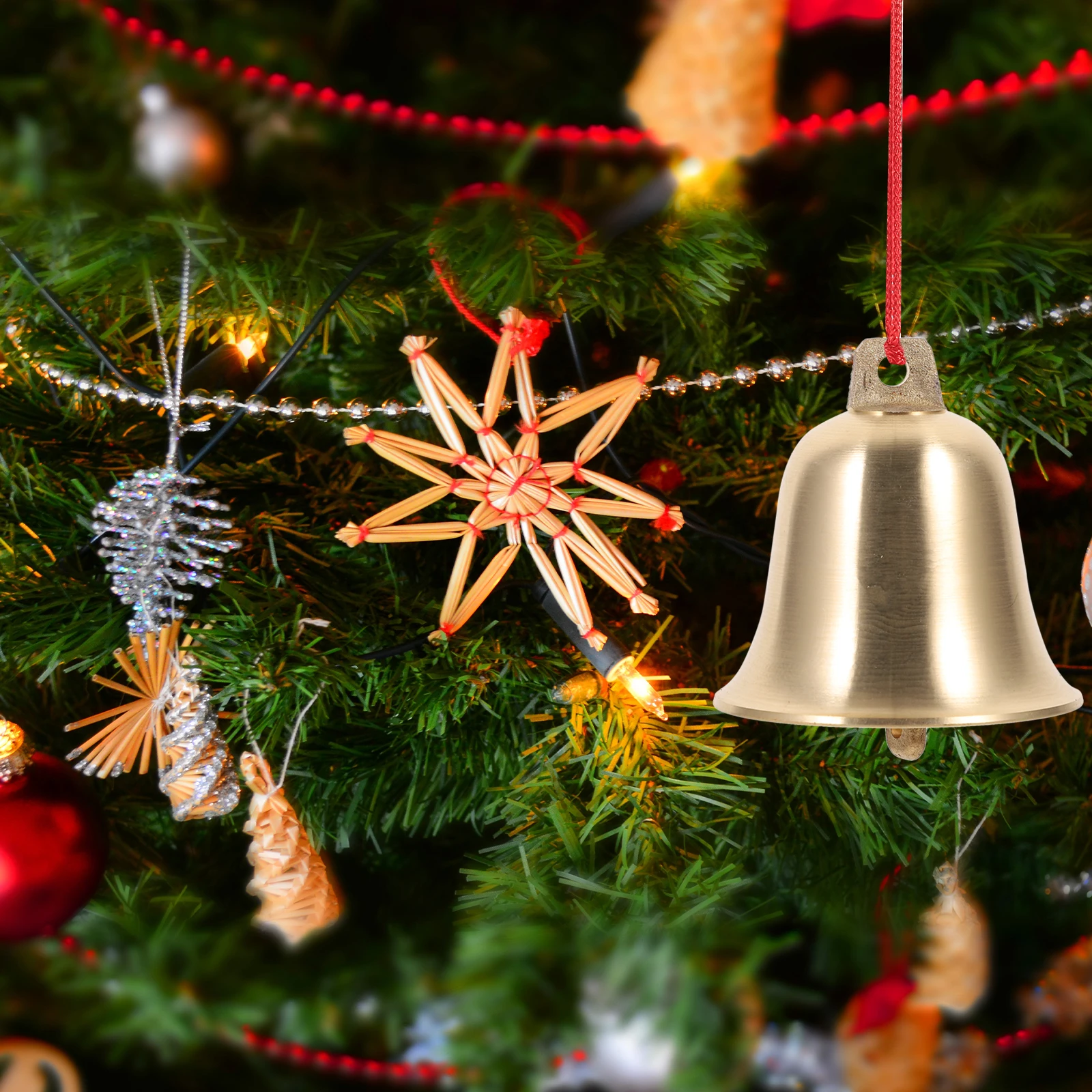 Brass Bell Decor Ornament Mini Metal Vintage Bells Large Christmas Decorative Retro Style Festival DIY Holiday hanging pendant