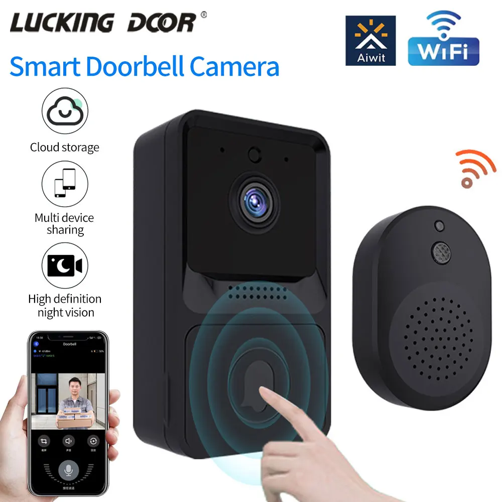 Wireless Doorbell WiFi Outdoor HD Camera Security Door Bell Night Vision Video Intercom Voice Change For Home Monitor Door Phone