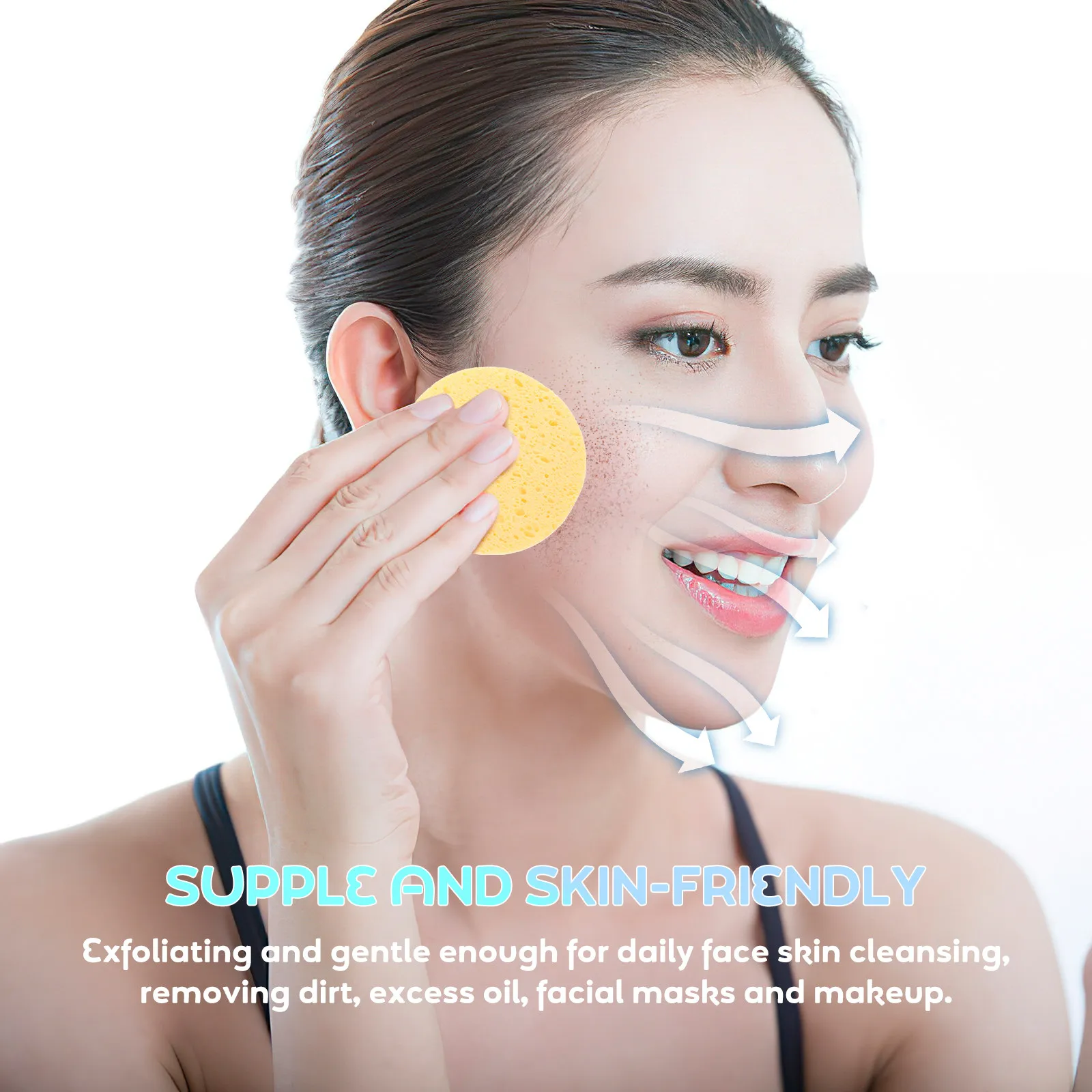 10Pcs Facial Sponges for Estheticians Premium Skin-Friendly Face Cleansing Sponges Effective Dirt Oil Makeup Removal Sensitive