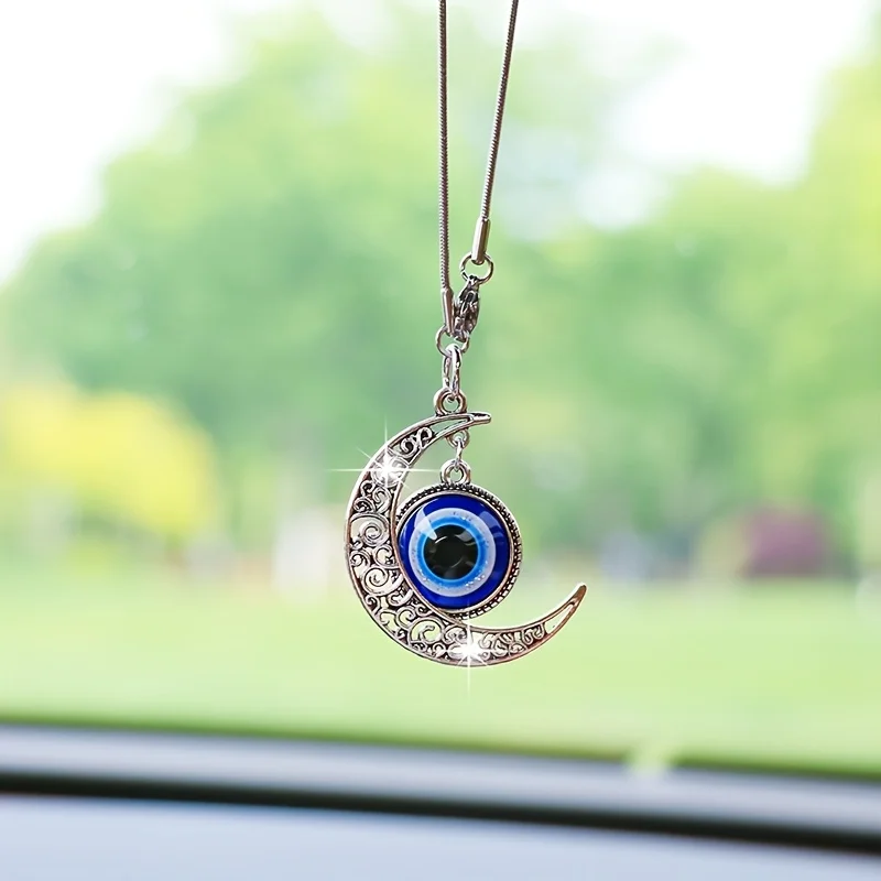 Metal Blue-Eye Car Hanging Ornament - Exquisitely Patterned Auto Decoration, Stylish & Durable Vehicle Interior Accessory