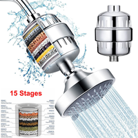 15 Stages Shower Water Filter,Kitchen Faucet Filtration,Remove Chlorine Heavy Metals Filtered Showers Head Soften for Hard Water