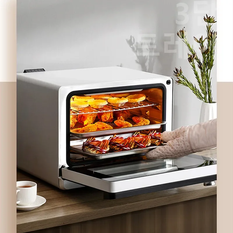Home Steam Grill Fry 3 In 1 Multi-fuctional Oven Electric Kitchen Appliances Daewoo Tabletop Oven Electric Steam Oven Small 26L