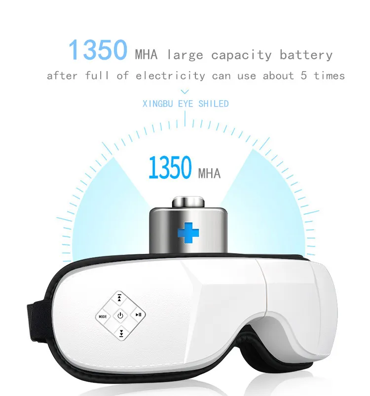 Беспроводной интеллектуальный массажер для глаз с тепловым сжатием для ухода за глазами и улучшения сна, снятия усталости глаз