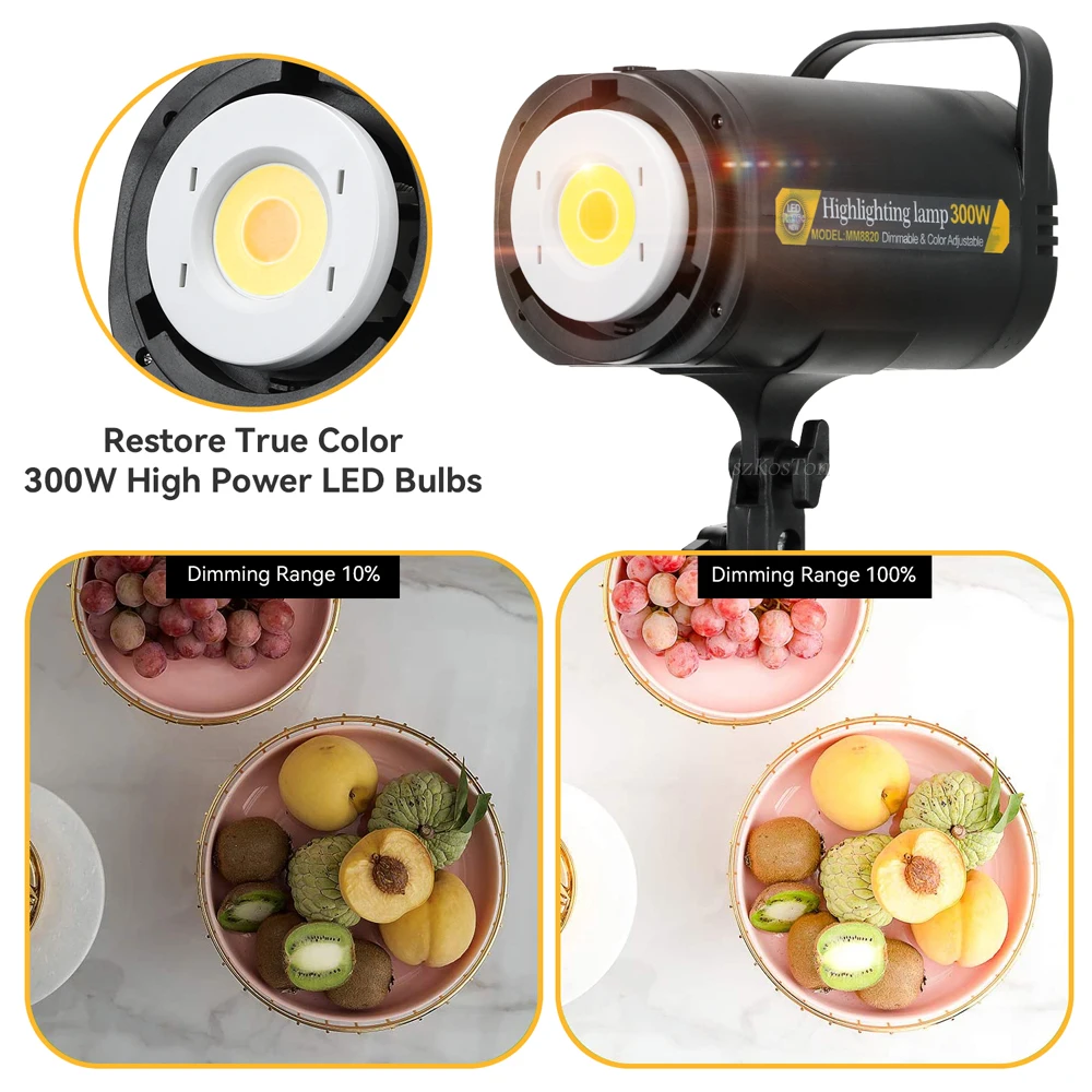 Luz LED COB para vídeo, iluminación de fotografía, 3200K-5700K CRI, con controlador inalámbrico para Youtube, maquillaje, VK, transmisión en vivo,