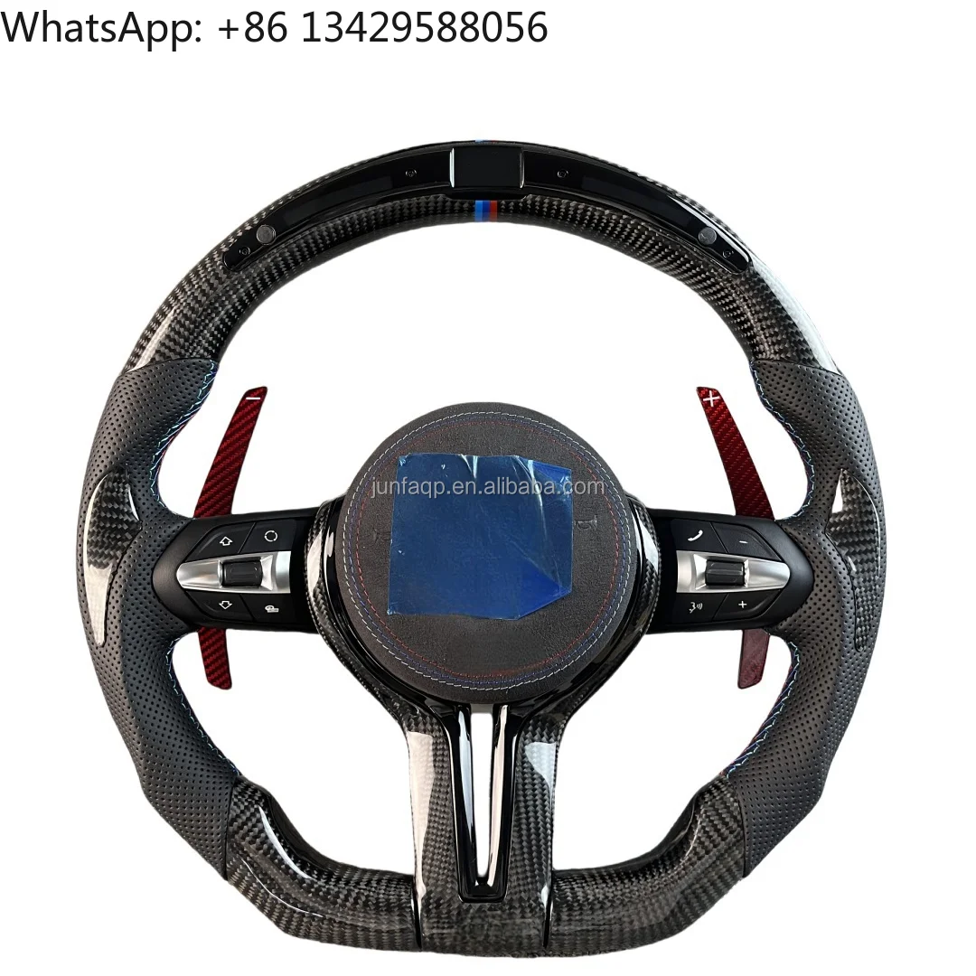

For BMW F10 F30 E46 E60 F15 F90 F80 G20 G30 M3 M4 M5 Carbon Fiber Leather LED Steering Wheel Automotive Parts Car Accessories