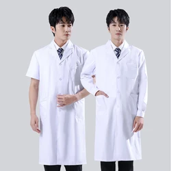 Male's White Medical Coat Men Scientist Lab Coat Doctor Coat Laboratory Coat for Hospital Student School Cosplay Food Coat