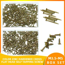 Wood Self-tapping Screw M3.5 M4 M5 Self Tapping Screws for Woodworking Phillips Countersunk Head Color Zinc Carbon Steel Box Kit