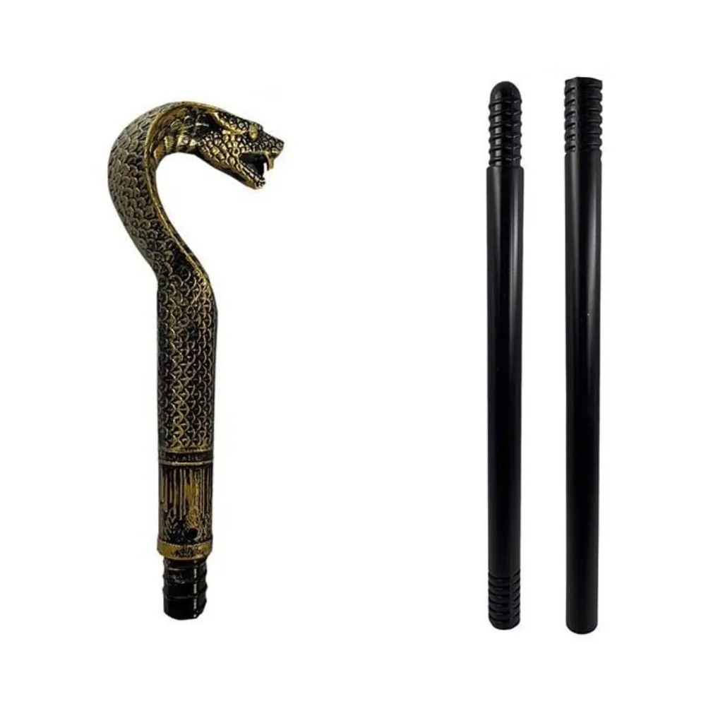 

Round Handle Costumes Walking Cane Royal King King's Scepter Halloween Wand Snake Head Egyptian Pharaoh's