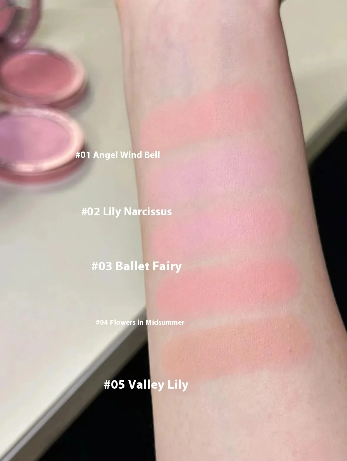 Flower Knows Midsummer Night Embossed Blusher Cashmere Matte Powder Blush Natural Atmosphere Long-lasting Brightening Makeup