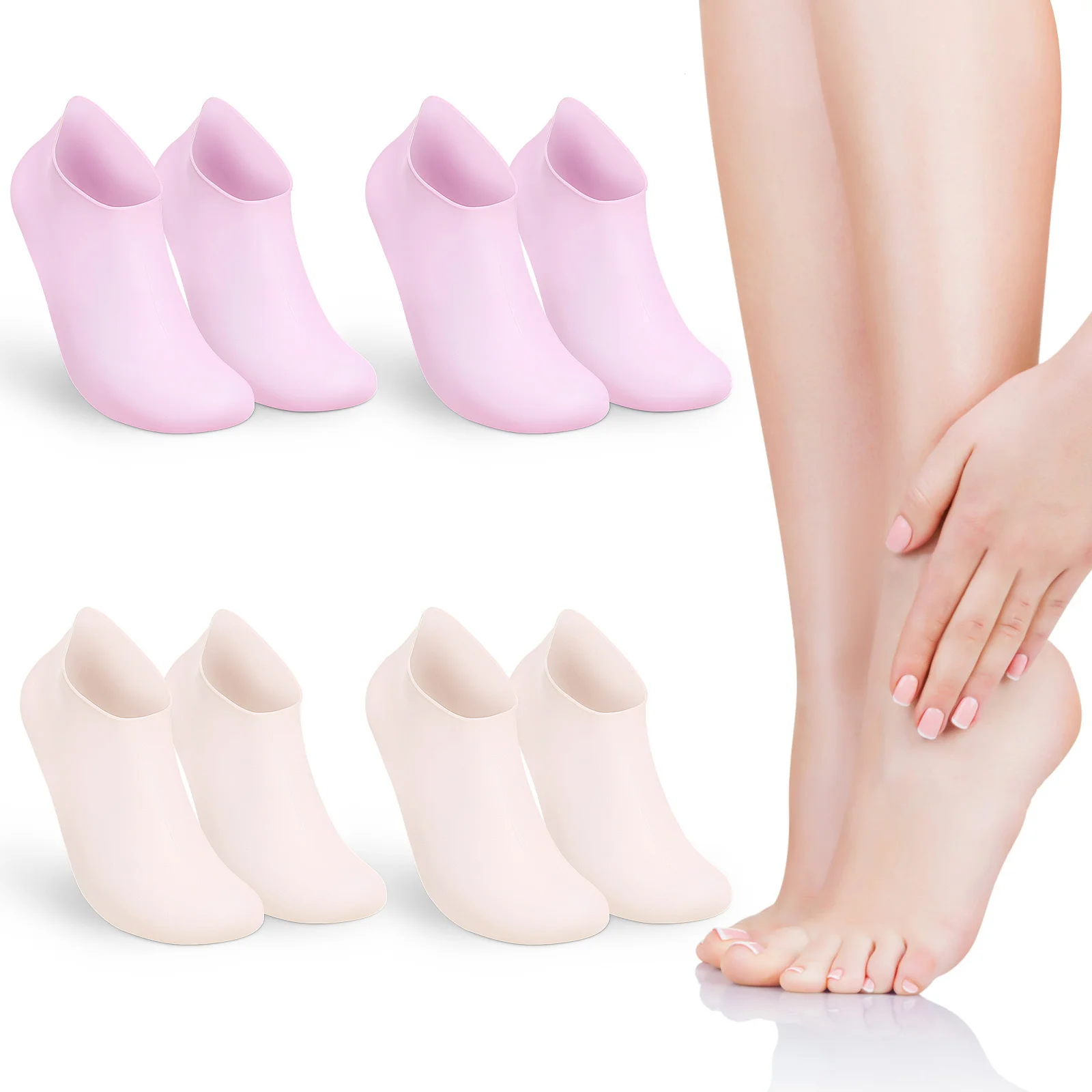 Gel de soin des pieds doux pour femmes, chaussettes hydratantes en Silicone, chaussettes hydratantes sèches, traitement de la peau craquelée