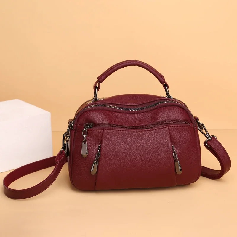 Bolsos de lujo para mujer, bandolera de cuero de marca de diseñador, bolsos cruzados a la moda para mujer, bolso de mano, bolso principal