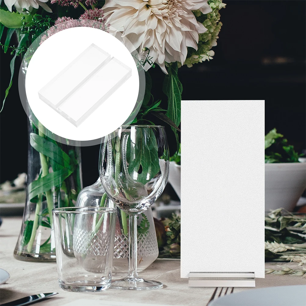 

Vertical Stand Clear Acrylic Sign Holder Wedding Table Number Display for Restaurant Banquet Postcard Slot