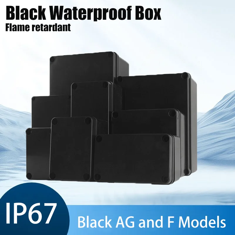 ABS Waterproof Box Electronic Safe Case Plastic Boxes Black Wire Junction Box Plastic Organizer IP67 Waterproof Enclosure