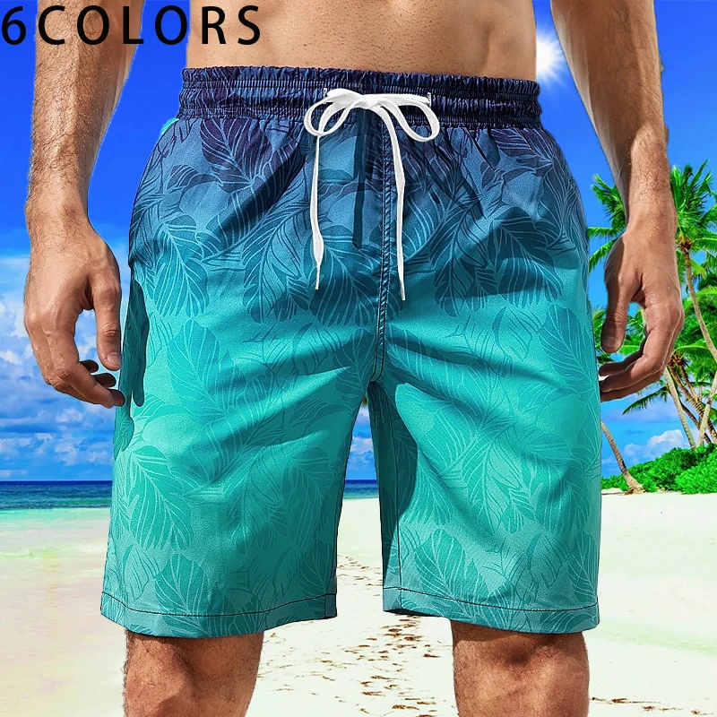 

Fashion Gradient Graphic Beach Shorts For Men Colorful 3d Printed Board Shorts Summer Casual Vacation Loose Surf Short Pants