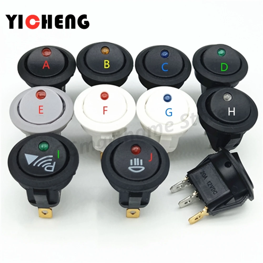 1Pcs high quality Round Copper Cat's Eye Automobile Modified Switch Power Switch Rocker switch 12V/20A