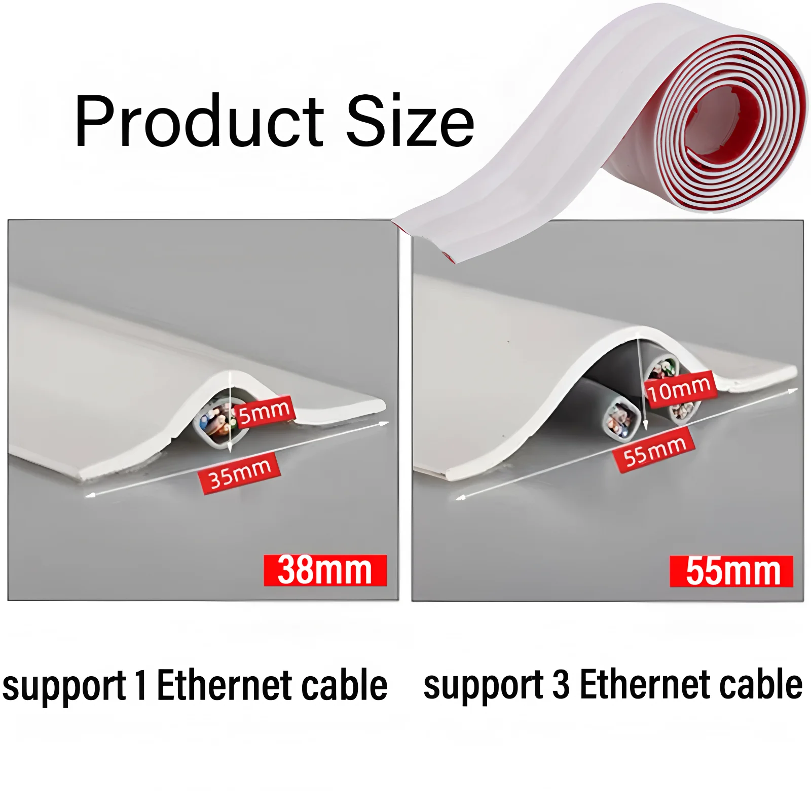 Cable Management Wire Arrangement Cable Cover Protector Wire Protection Strip Self-Adhesive PVC Floor Cord Hider Soft Duct Tape