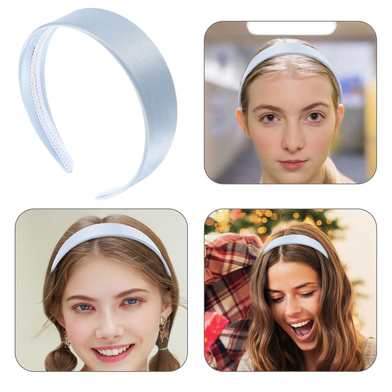 

Повязка на голову, новинка, головной убор для женщин, широкий мягкий нескользящий простой ободок для волос, головной убор для макияжа, спа-вечеринки, небесно-голубой