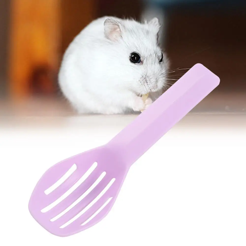 10pcs Mini Hamster Sand Scoop Wear Resistant Plastic Hamster Litter Shovel Random Color Hamster Toilet Cleaning Scoop