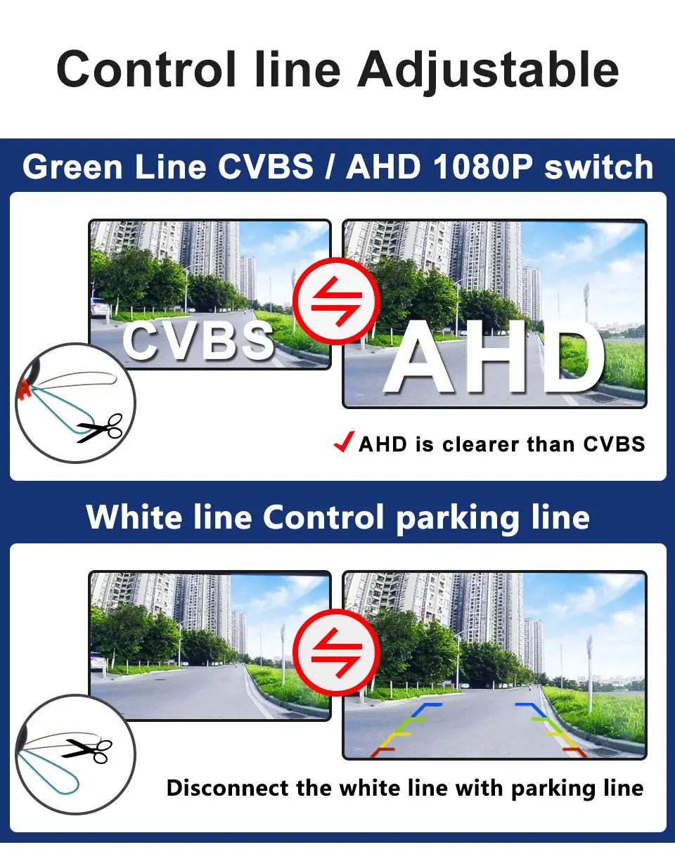 4K AHD 1920*1080P Auto Zurück Hinten Kamera Für VW Passat CC B6 B7 Polo Skoda Octavia Tiguan Audi A4 B8 Q3 Q5 A5 A8 S5 A3 A6 C7 A7 A1 – Detail 9