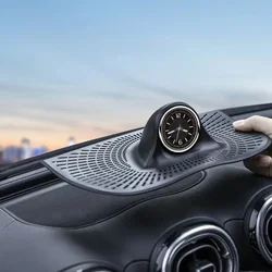 For Mercedes Benz C Class W206 2022-25 ABS Black Car Central Console Dashboard Loudspeaker Clock Cover Trim Interior Accessories