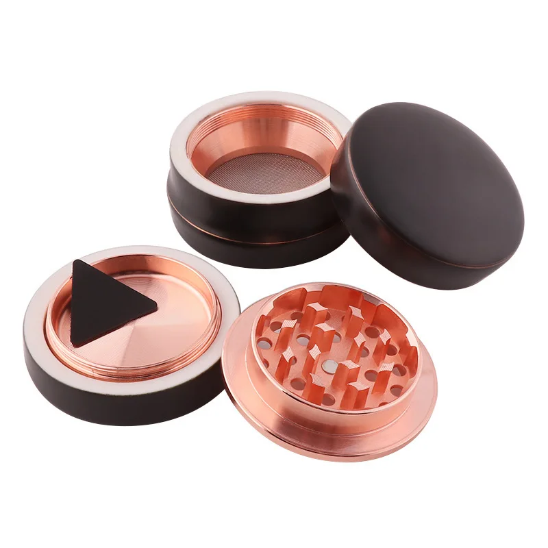 New ceramic smoke grinder 65MM four-layer ceramic surface zinc alloy grinder smoke set