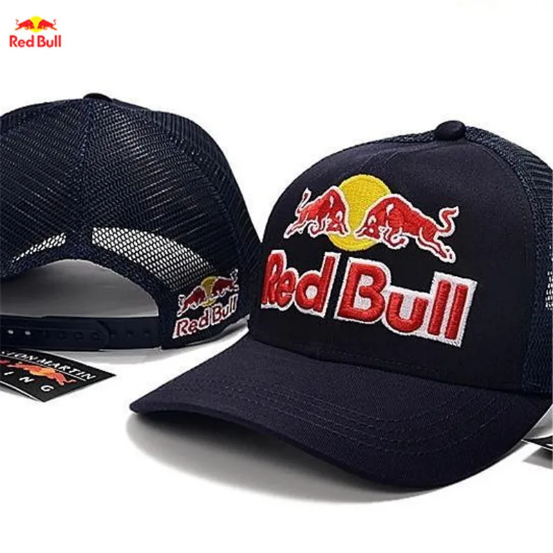 Moda Primavera Autunno Outdoor Sport regolabile Casual Protezione solare Cappello Lettera ricamata Red Bull F1 Berretto da baseball da corsa