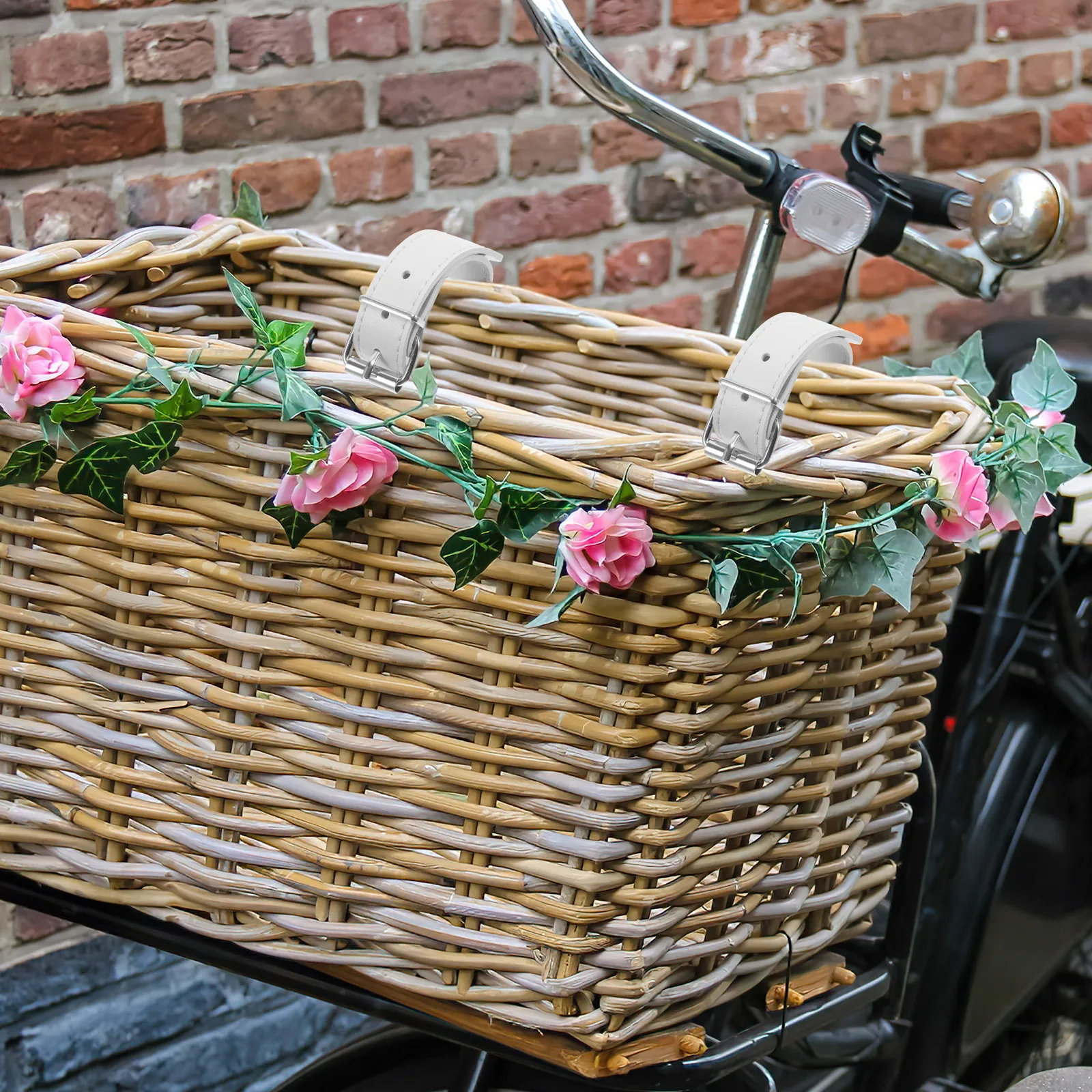 

1 Pair Pink Bike Basket Straps Adjustable Buckle Belts for Kids Sturdy Detachable Accessories Bike Part Cycling Basket