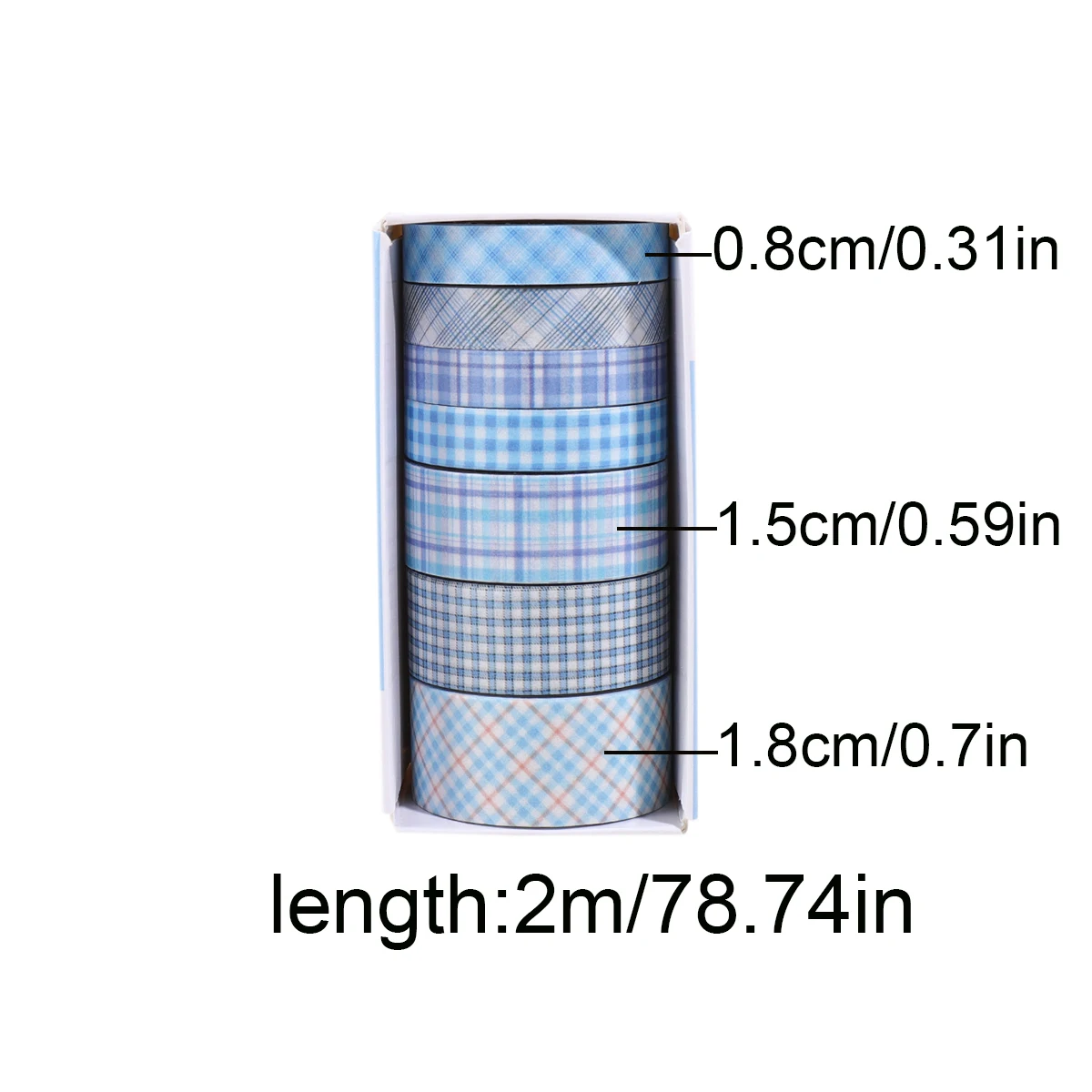 7 Rolls Retro Minimalist Plaid Washi Tape Set, 8/15/18mm Decorative Tape for Scrapbooking Journaling DIY Craft Stationery Gifts