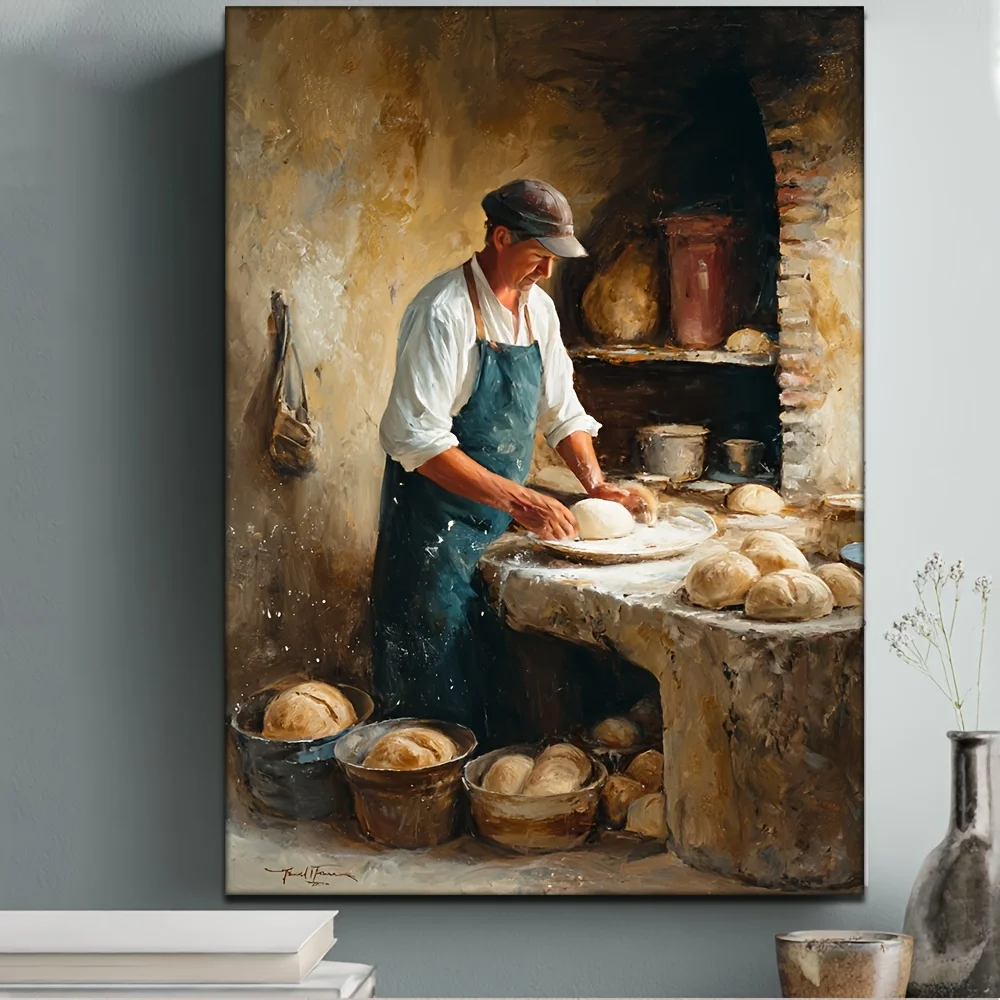 (No frame)2D Flat, 2D Flat, 2D Flat 1pc, Including a Frame, Measuring 12X16 Inches, Featuring a 2D Flat HD Oil Painting Canva