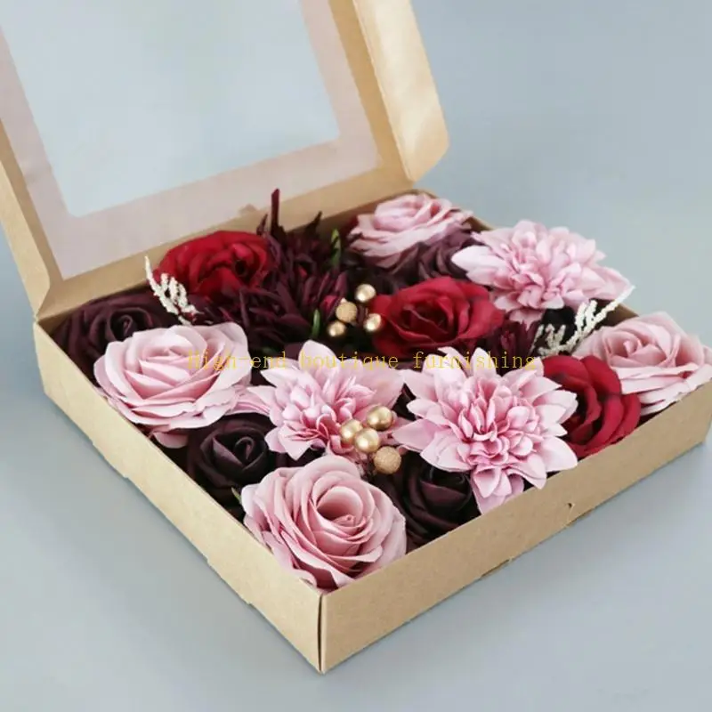 

L9NB свадебные искусственные розы, комбинированный набор в коробке для букетов «сделай сам», центральные композиции, вечерние