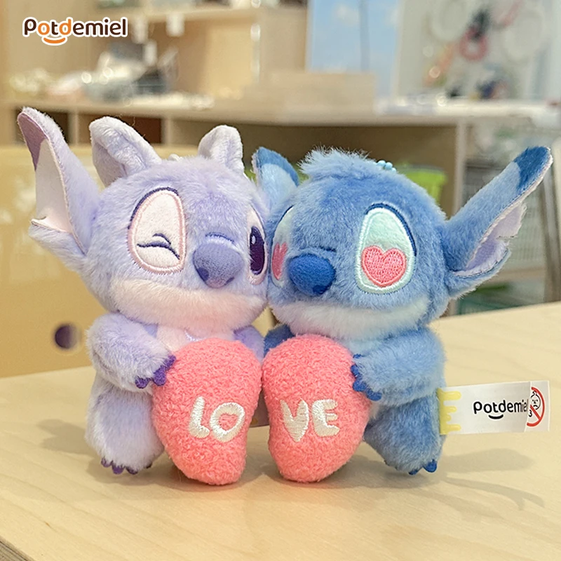 

Original Cute Stitch And Angel Stuffed Animal Plush Toy Couple Pendant Hanging Ornament Bag Charm Adorable Gift For Lovers