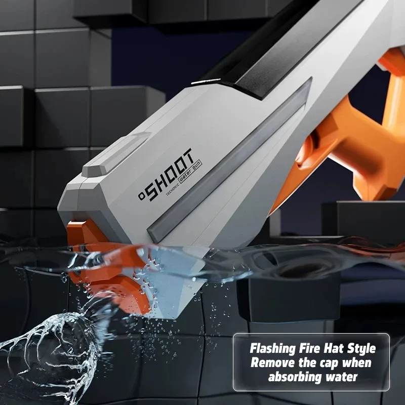 جديد نبض مدفع المياه الكهربائية ضوء بارد للأطفال لعبة بندقية سعة كبيرة التلقائي شفط الصيف لعبة الماء في الهواء الطلق #5