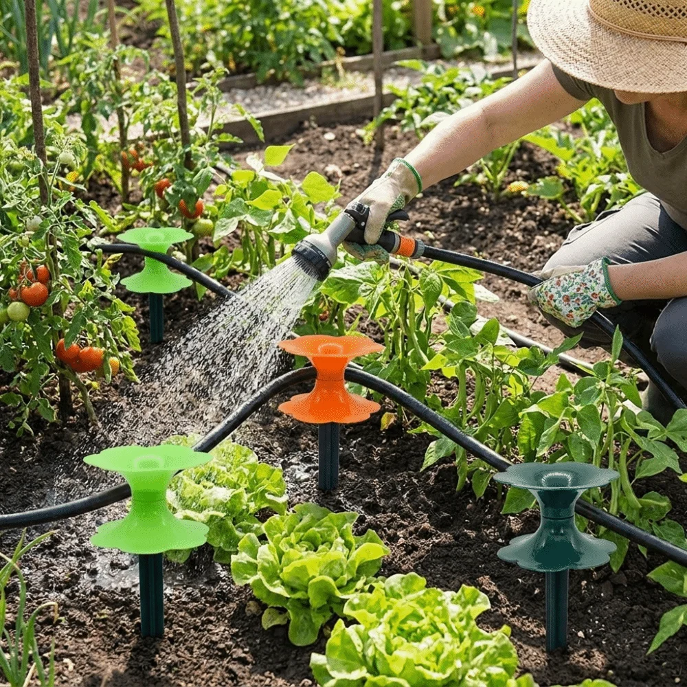 Practical Flower Shaped Garden Hose Guide Labor-Saving Plastic Hose Holder Directional Protection Hose Support Stake Greenhouses