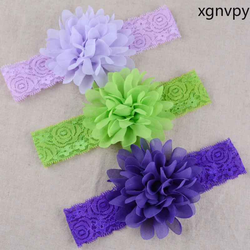 Xgnvpy nuovo fiore in Chiffon e fascia in pizzo accessori per capelli di vendita caldi europa e stati uniti moda bambini