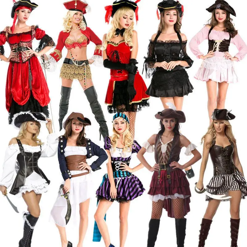 Caribbean Multi-Sle Halloween Stage Role-Plang-kostuum Etnische kleding voor dames Stage Performance Dr. Summer