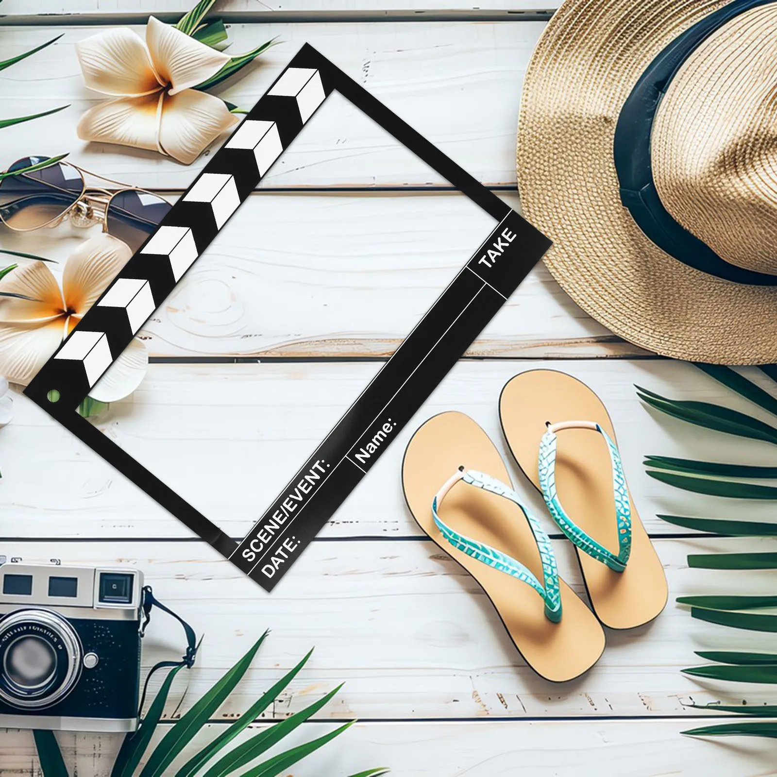 

Sturdy Movie Clapper Board Frame Photo Booth Accessory Graduation Party Decor Creative Picture Frame Prop Movie Clapper Board