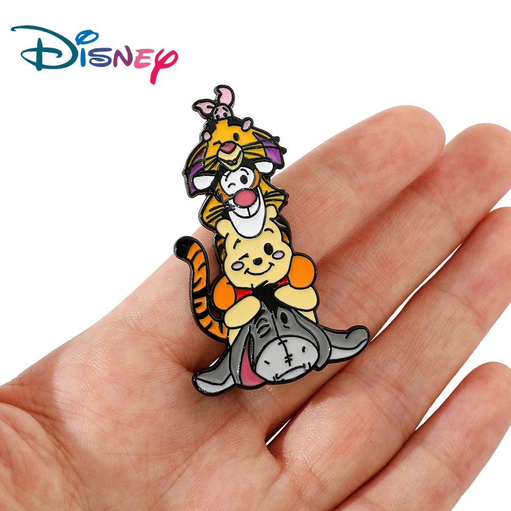 

Disney Winnie Brooches Cute Cartoon Creative Bear and Tigger Metal Badge Animal Jenga Alloy Drop Oil Brooch Fashion Jewelry